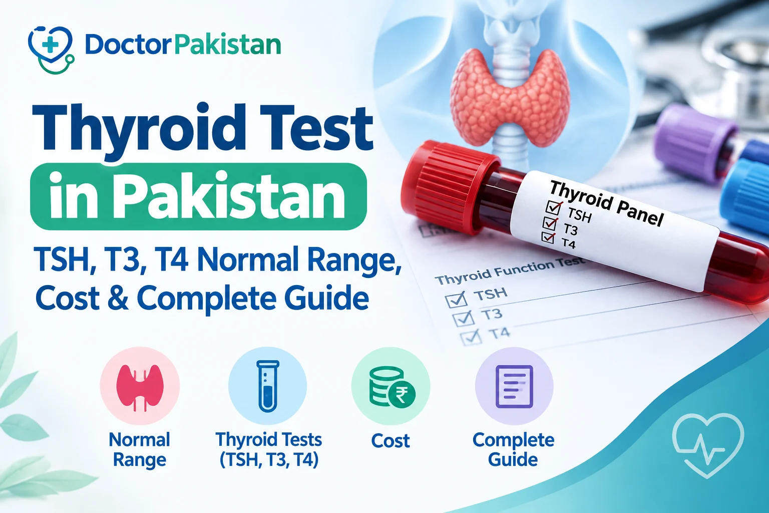 Thyroid Test in Pakistan – TSH, T3, T4 Normal Range, Cost & Complete Guide